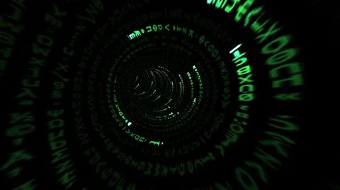 Driving through the binary data tunnel Stock Illustration