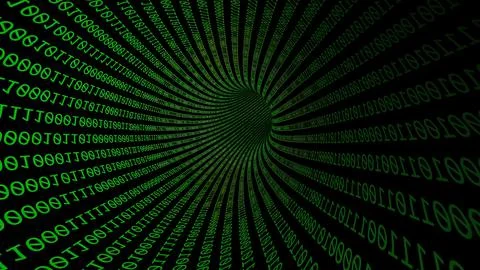 Driving Through Binary Data Tunnel 스톡 일러스트