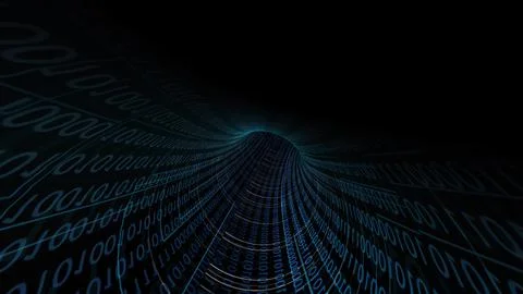 Driving Through Binary Data Tunnel イラスト素材