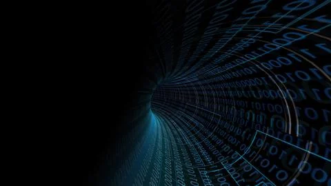 Driving Through Binary Data Tunnel イラスト素材