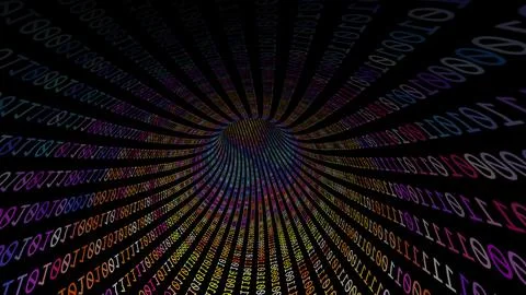 Driving Through Binary Data Tunnel イラスト素材