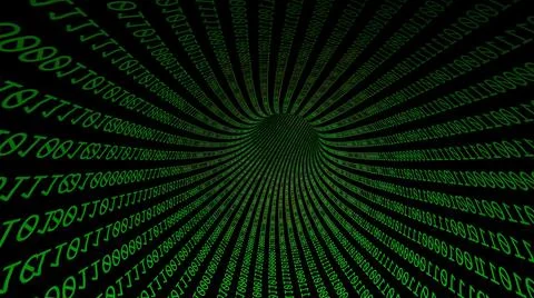 Driving Through Binary Data Tunnel Stock Illustration