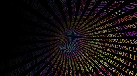 Driving Through Binary Data Tunnel Stockillustratie