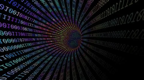 Driving Through Binary Data Tunnel 스톡 일러스트