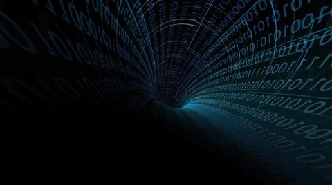 Driving Through Binary Data Tunnel イラスト素材