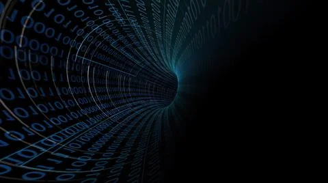 Driving Through Binary Data Tunnel イラスト素材