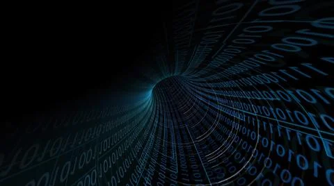 Driving Through Binary Data Tunnel イラスト素材