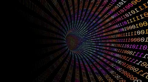 Driving Through Binary Data Tunnel イラスト素材