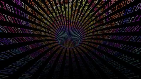 Driving Through Binary Data Tunnel イラスト素材