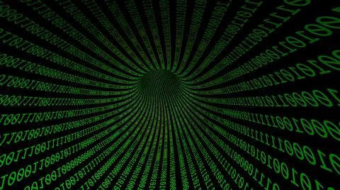 Driving Through Binary Data Tunnel Illustrazione stock