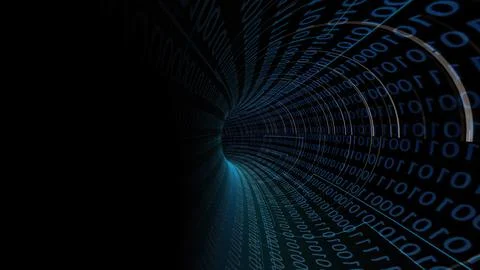 Driving Through Binary Data Tunnel イラスト素材