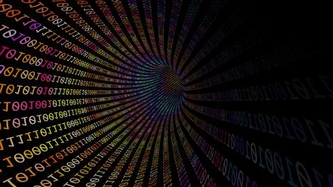 Driving Through Binary Data Tunnel イラスト素材