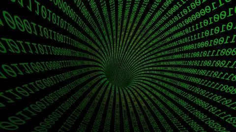 Driving Through Binary Data Tunnel Stock Illustration