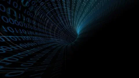 Driving Through Binary Data Tunnel イラスト素材