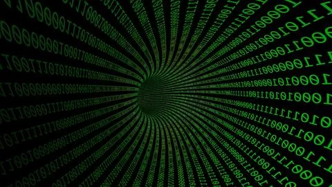 Driving Through Binary Data Tunnel Stockillustratie