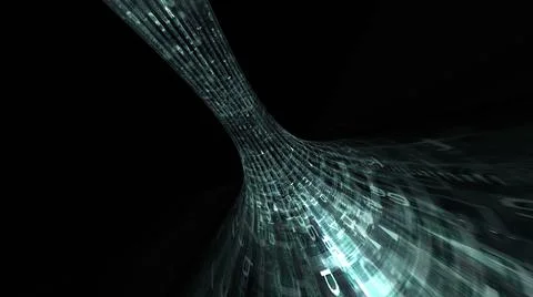 Driving through Binary Data tunnel Stock Photos