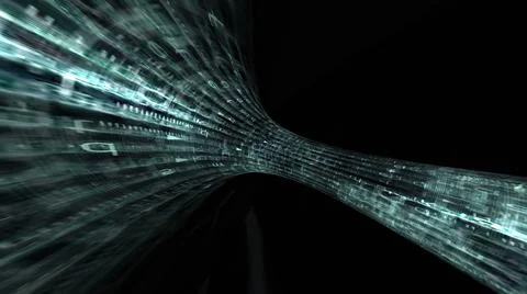Driving through Binary Data tunnel Stock Photos