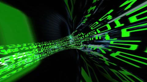 Driving through binary data tunnel Stock Photos