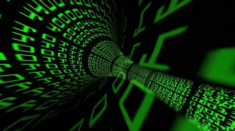 Driving through binary data tunnel Stock Photos