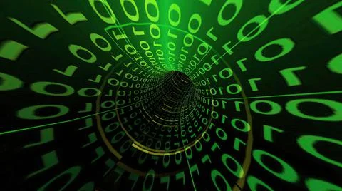Driving through Binary Data Tunnel Stock Photos