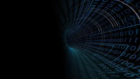 Driving Through Binary Data Tunnel 写真素材