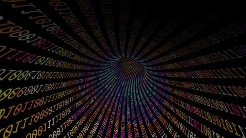 Driving Through Binary Data Tunnel 스톡 사진