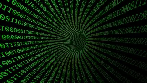 Driving Through Binary Data Tunnel 写真素材