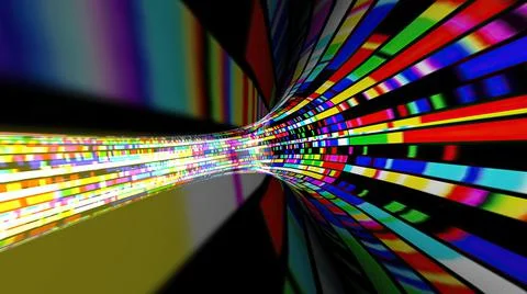 Driving through the bit stream digital pixel tunnel イラスト素材