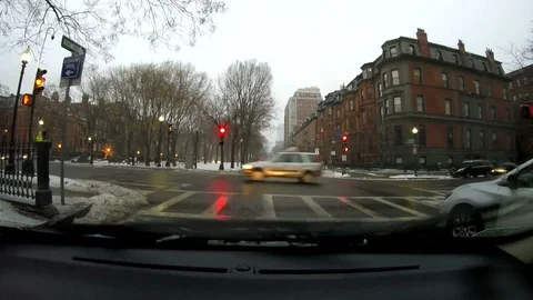 Driving Through Boston Back Bay Video stock 86855334