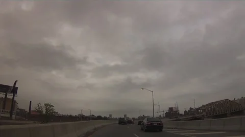 Driving through the Bronx - Maj Deegan Expressway Northbound Stock Footage 49968953