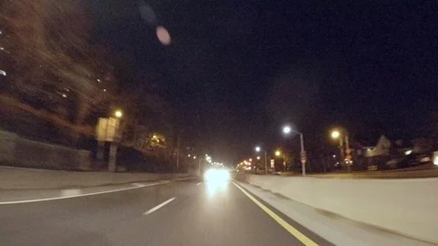 DRIVING THROUGH THE BRONX AT NIGHT ON FREEWAY GP044765 1 Stock Footage 87416218