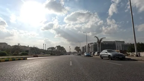 Driving Through The Busy Streets Of New Cairo Showing Buildings Traffic Vehicles Stock Footage 329954253