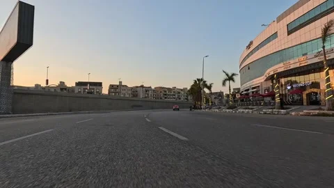 Driving Through Calm Boulevards New Cairo Showing Buildings Traffic Vehicles Stock Footage 329787113