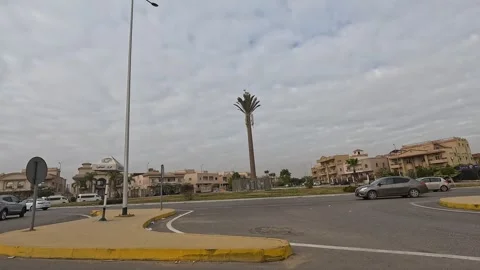 Driving Through Calm Streets New Cairo Showing Modern Buildings Traffic And City Stock Footage 329743823