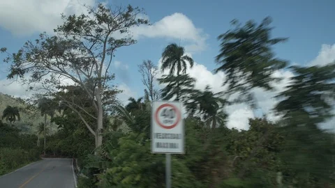 Driving through Caribbean scenery Stock Footage 113361587