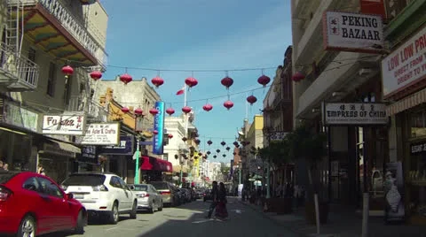 Driving through Chinatown San Francisco POV HD 018 Stock Footage