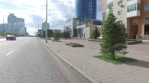 Driving through city, Astana Stock Footage 59556674