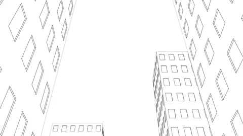 Driving through a city in a drawing style (looping file) Stock Footage 73591840