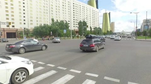 Driving through city shot - Astana Stock Footage 59556461