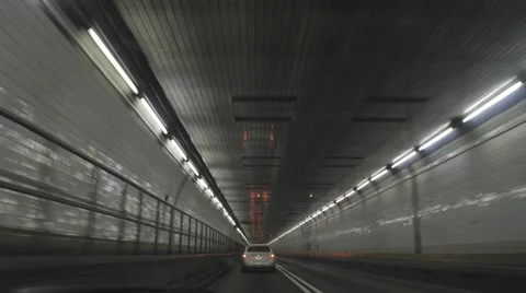 Driving through a city tunnel Stock Footage 58907861