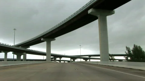 Driving through cloverleaf Stock Footage 157312