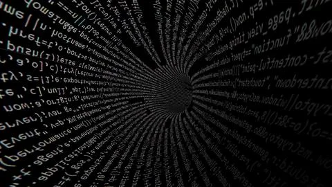 Driving Through Code Data Tunnel Stock Illustration