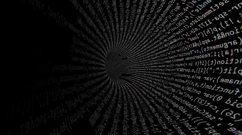 Driving Through Code Data Tunnel Stock Illustration