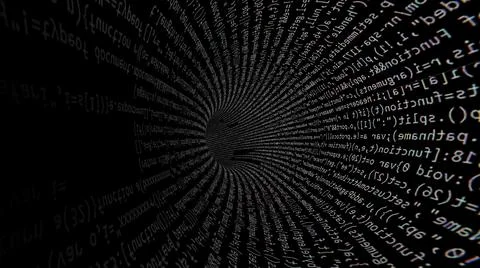 Driving Through Code Data Tunnel Stock Illustration