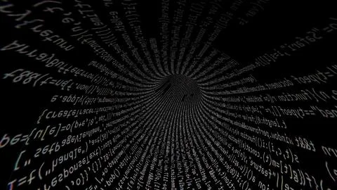 Driving Through Code Data Tunnel 스톡 일러스트