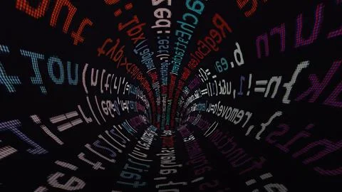 Driving through code data tunnel Illustration