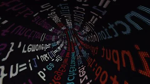 Driving through code data tunnel イラスト素材