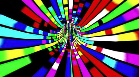 Driving through the Colorful light rays tunnel Stockillustratie