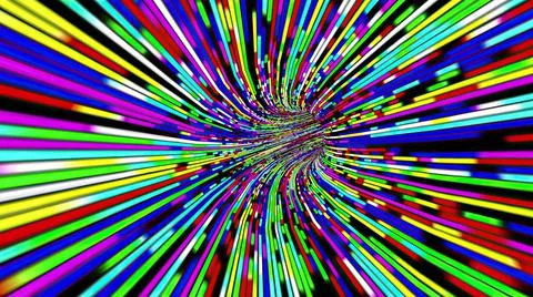 Driving through the Colorful light rays tunnel 스톡 일러스트
