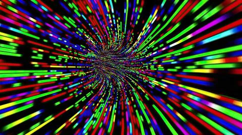 Driving through the Colorful light rays tunnel 스톡 일러스트
